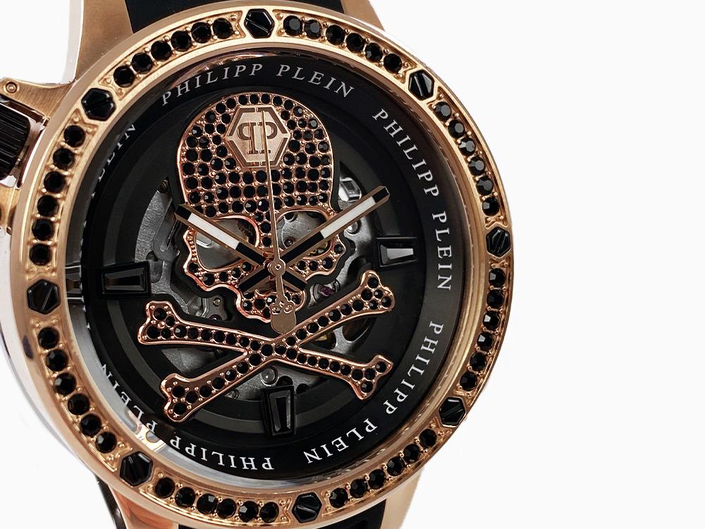 Philipp Plein Rich Automatic Watch, PVD Gold, Black, 46 mm, PWUAA0323