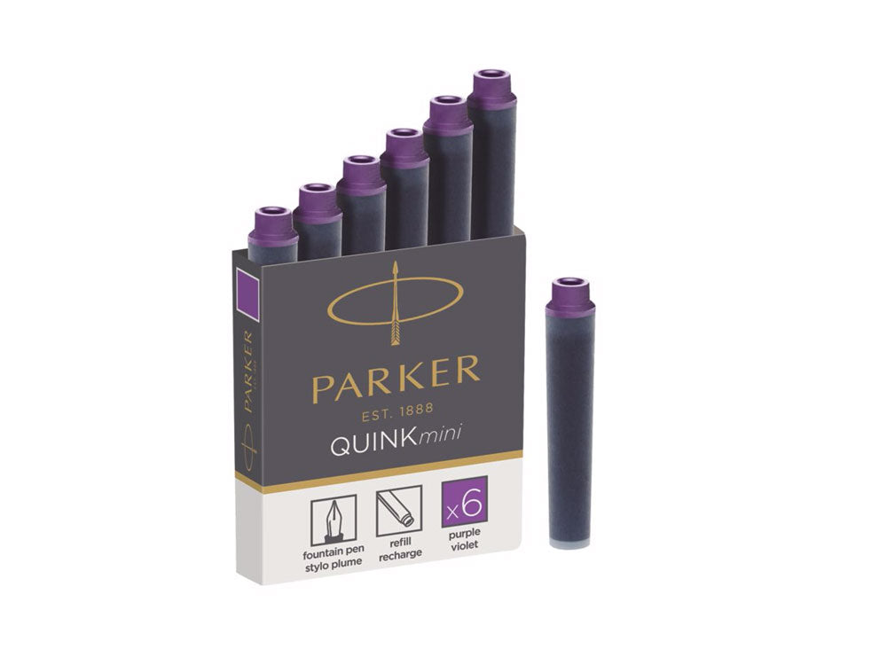Parker Ink Cartridges, Mini, 6 Units, Purple, 1950410