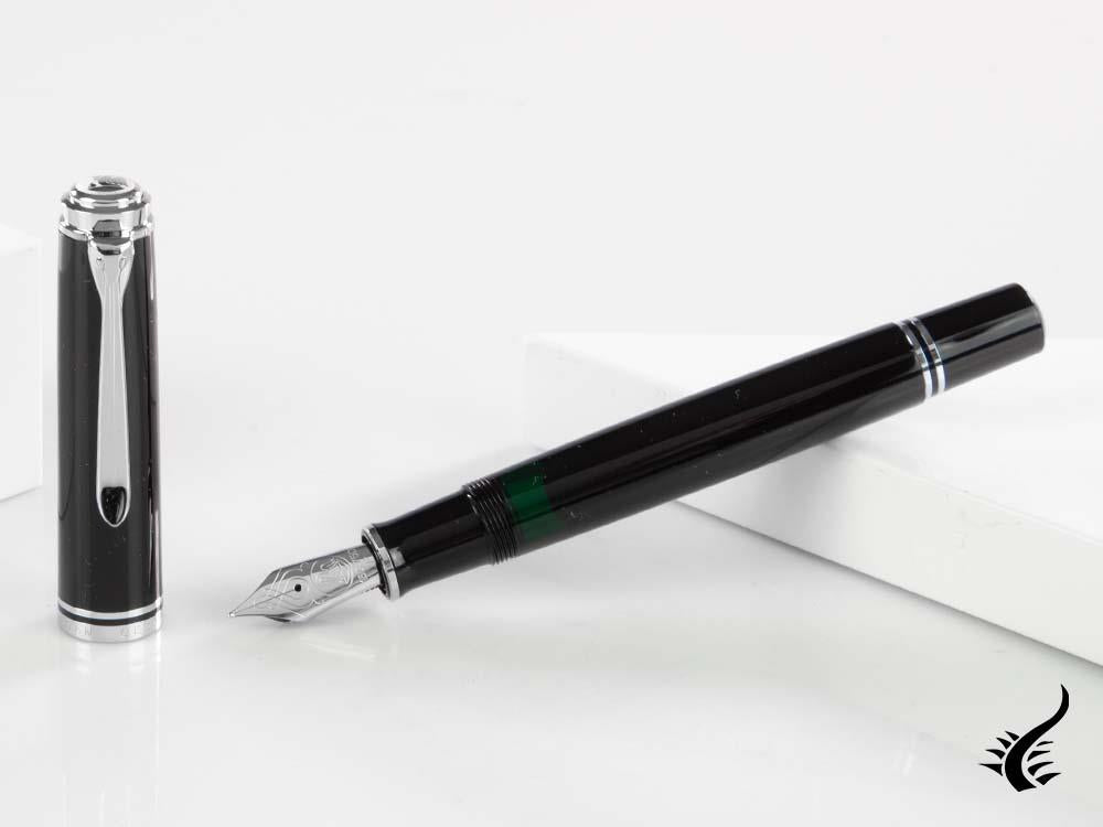 Pelikan Fountain Pen Souverän M805 Black- Silver Plated, 925446