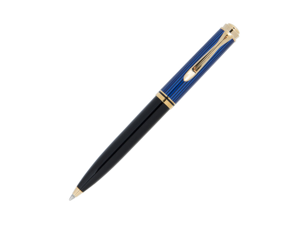 Pelikan K600 Ballpoint pen, Black and blue, Gold trim, 988378