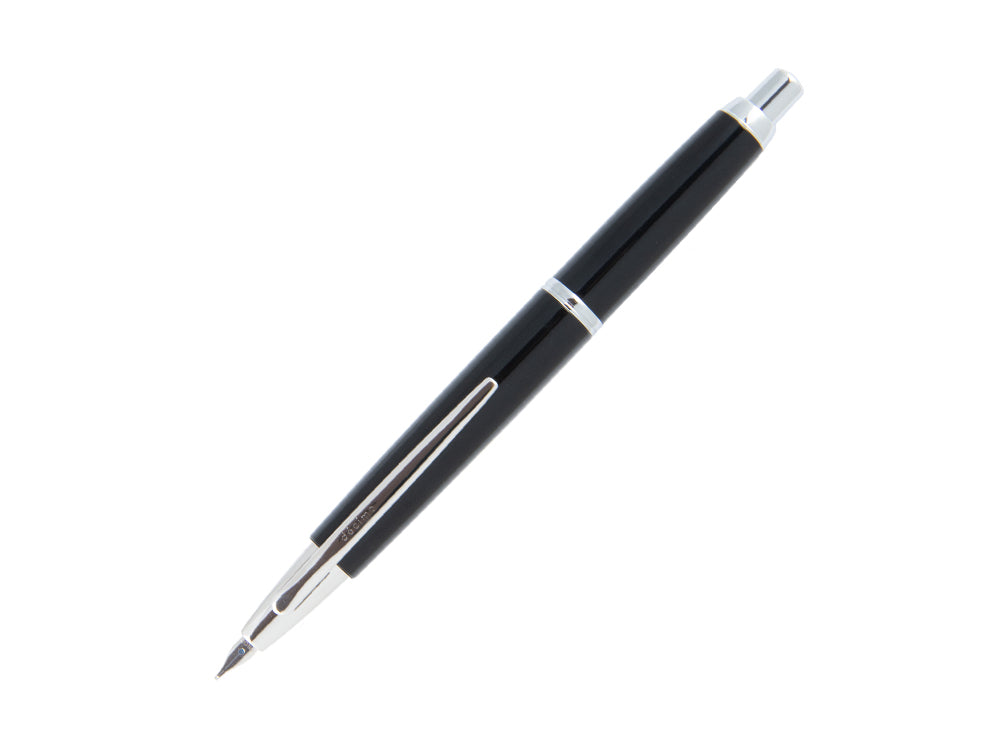 Pilot Capless Decimo Fountain Pen, Chrome trim, Black, FK-1500D-RH-BLACK