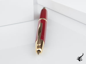 Pilot Retractable Fountain Pen, Gold, Red, "Capless"