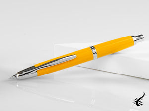 Pilot Retractable Fountain Pen Yellow Capless, Lacquer, Chrome