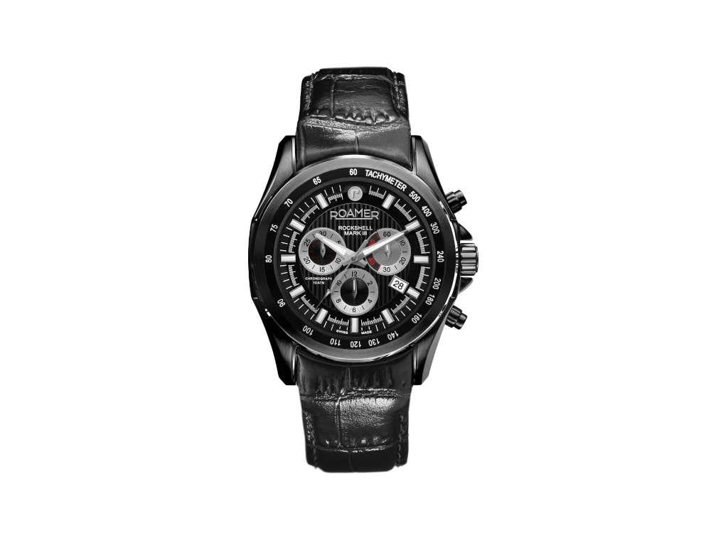 Roamer Rockshell Mark III Chrono Quartz Watch, Black, 44 mm, 220837 42 55 02
