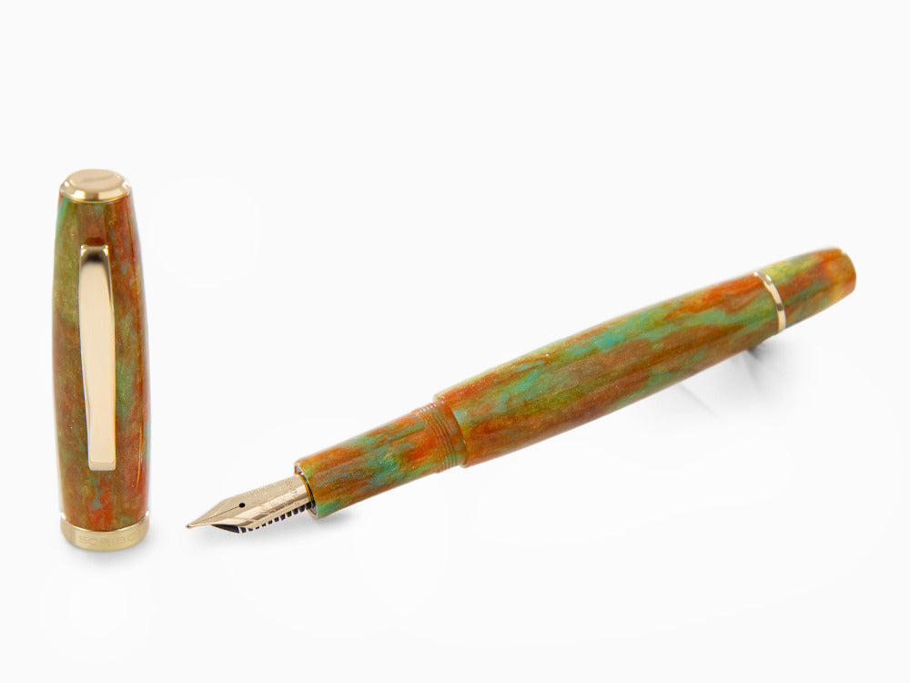 Scribo La Dotta Valverde Fountain Pen, 14K, Limited Ed, DOTFP10YG1403