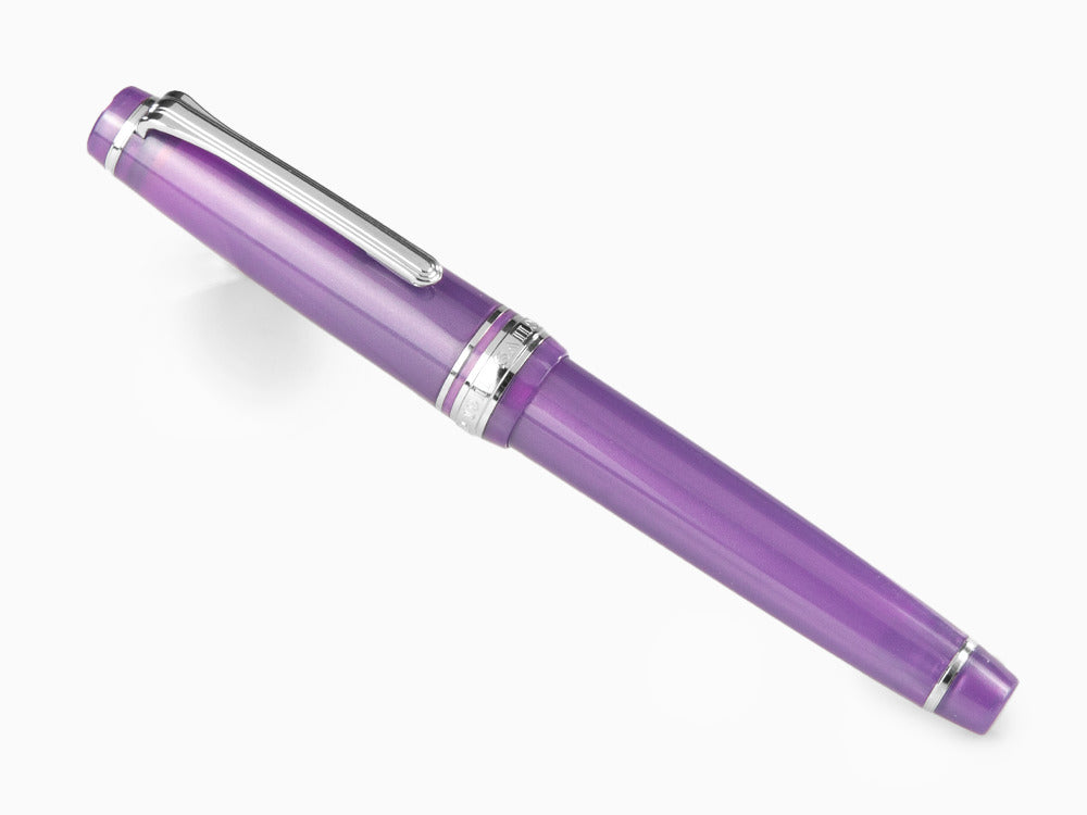 Sailor Professional Gear Slim Silver Fountain Pen, Metallic Violet
