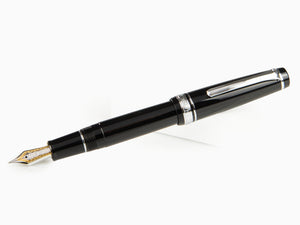 Sailor Professional Gear Silver Fountain Pen, Black, Chrome, 11-2037-420