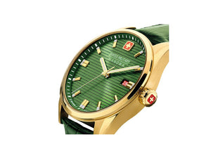 Swiss Military Hanowa Land Roadrunner Quartz Watch, Gold, Green, SMWGB2200111