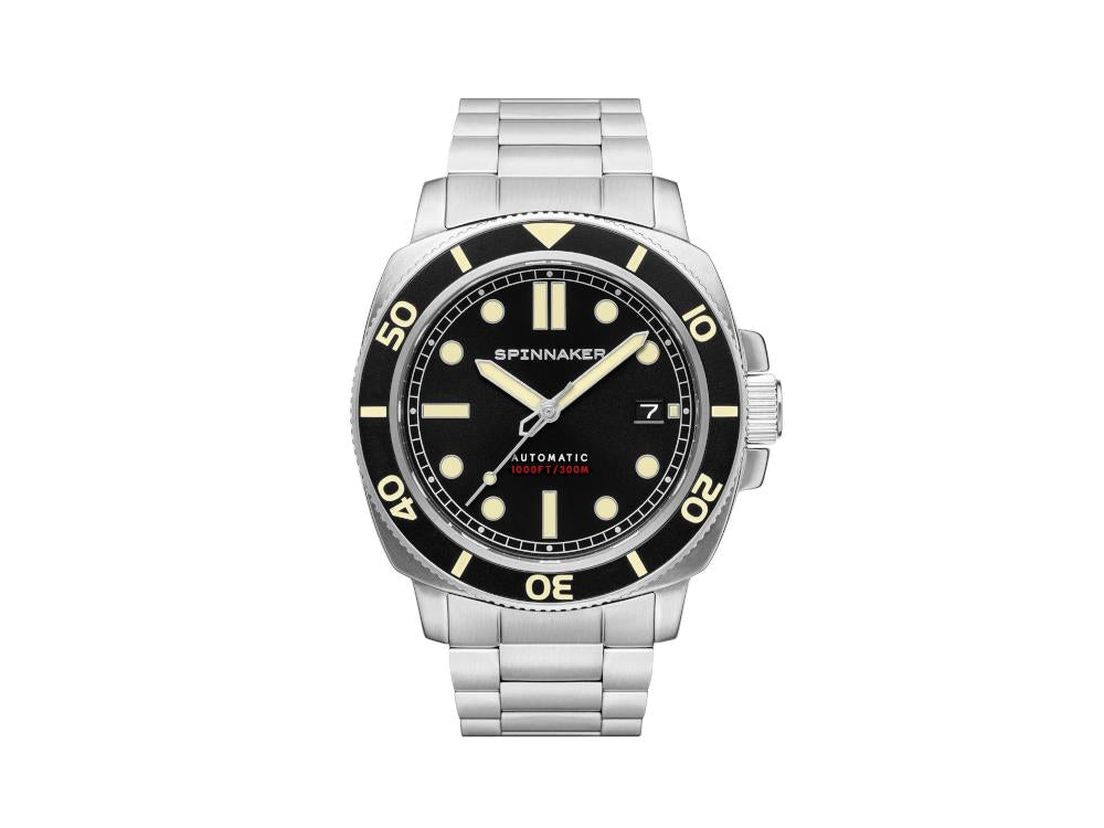 Spinnaker Hull Deep Grey Automatic Watch, Black, 42 mm, 30 atm, SP-5088-11