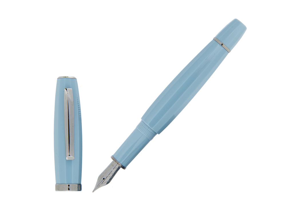 Scribo Feel Fountain Pen, Blue Resin, Ruthenium trim, FEEFP03RT1803