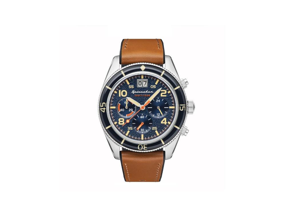 Spinnaker Fleuss Quartz Watch, Blue, 43 mm, Chronograph, SP-5085-02