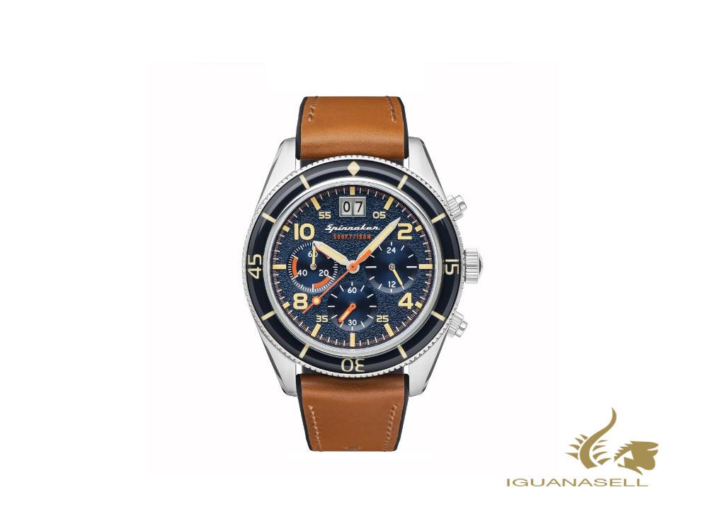 Spinnaker Fleuss Quartz Watch, Blue, 43 mm, Chronograph, SP-5085-02