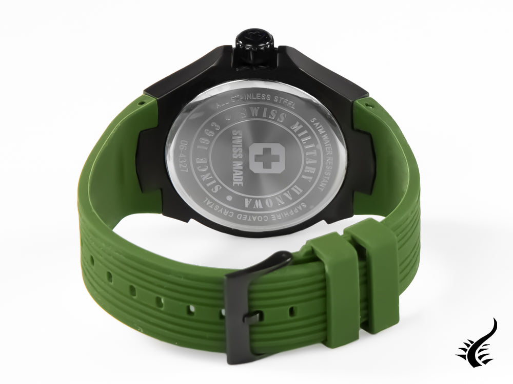 Swiss Military Hanowa Aqua Seaman Quartz Watch, Black, PVD, 6-4327.13.007.06