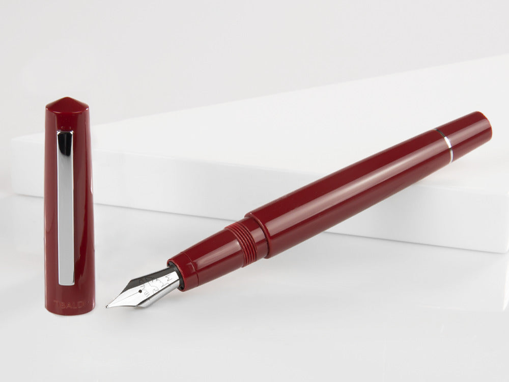 Tibaldi Infrangibile Fountain Pen, Deep Red, Steel, INFR-2640-FP