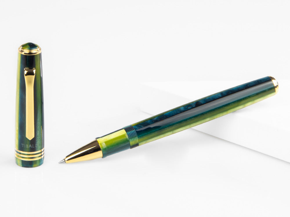 Tibaldi Nº60 Retro Zest Rollerball pen, Resin, Green, 18k Gold trim, N60-99-RB