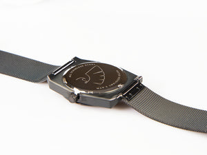 Tibaldi Men's Quartz Watch, Black, 39mm x 46mm, PVD, Mesh strap, TMM-PVD-MM