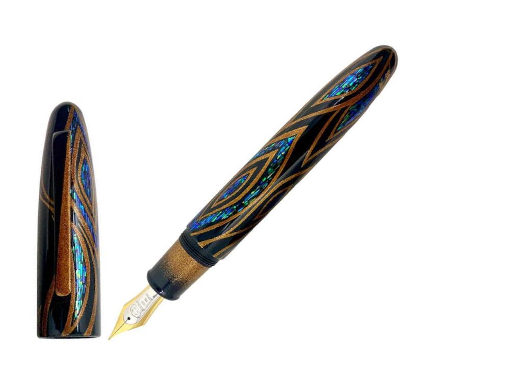 Taccia Miyabi Empress LE Fossils in the Sky Sunset Peacock Fountain Pen