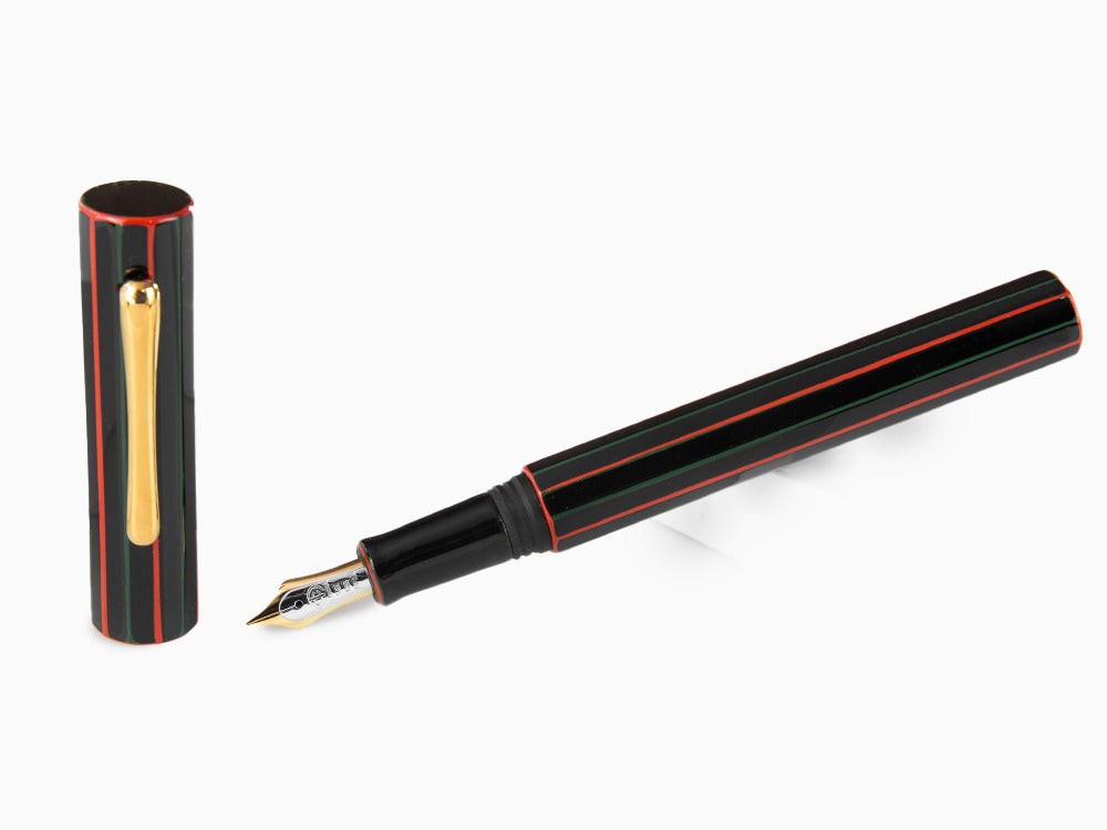 Taccia Kaku-Tate LE Kabuki Curtain Fountain Pen, Ebonite and Urushi