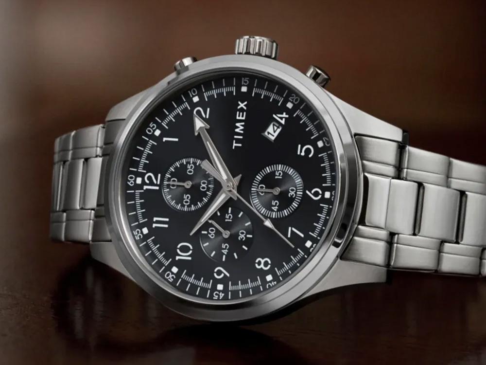 Timex Trend Dress Chronograph Quartz Watch, Black, 43mm, TW2Y01400