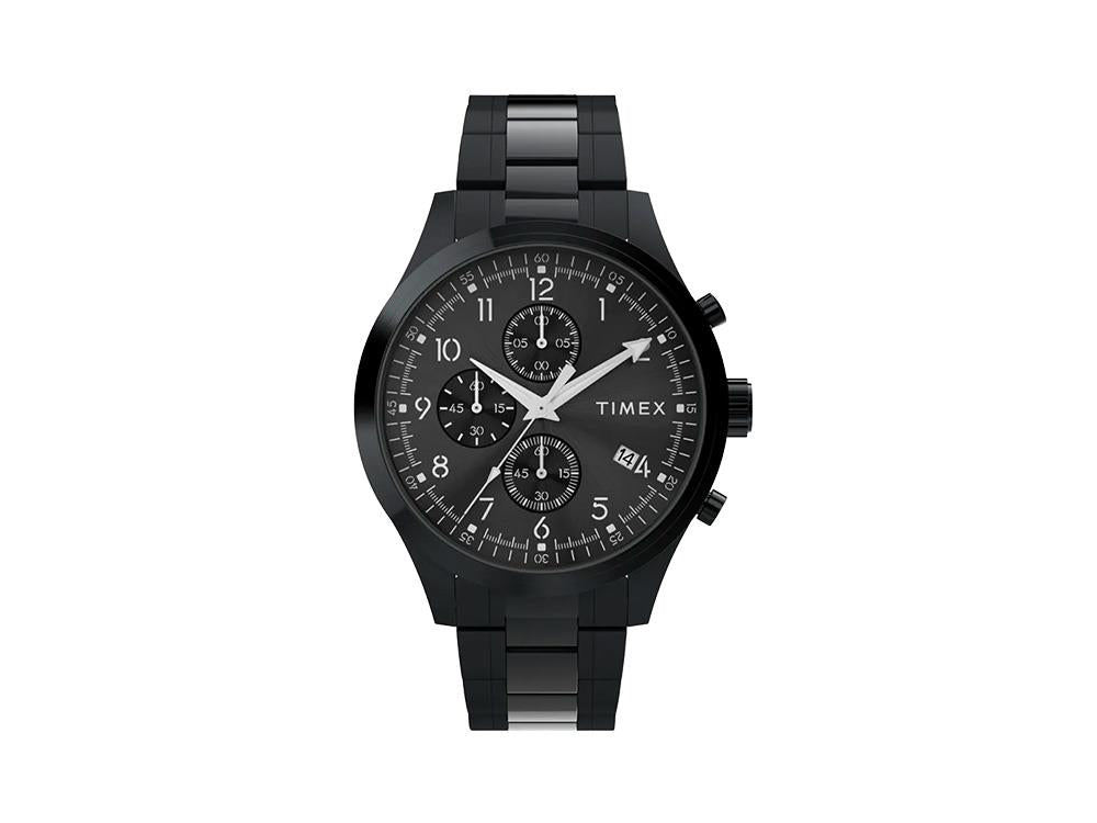 Timex Trend Dress Chronograph Quartz Watch, Black, 43mm, TW2Y01600