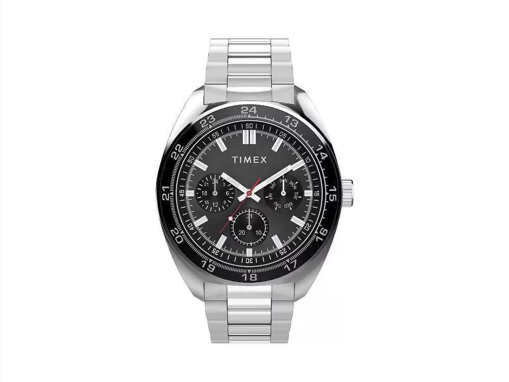 Timex Weston Quartz Watch, Recycled Steel, Black, 45 mm, TW2Y22600