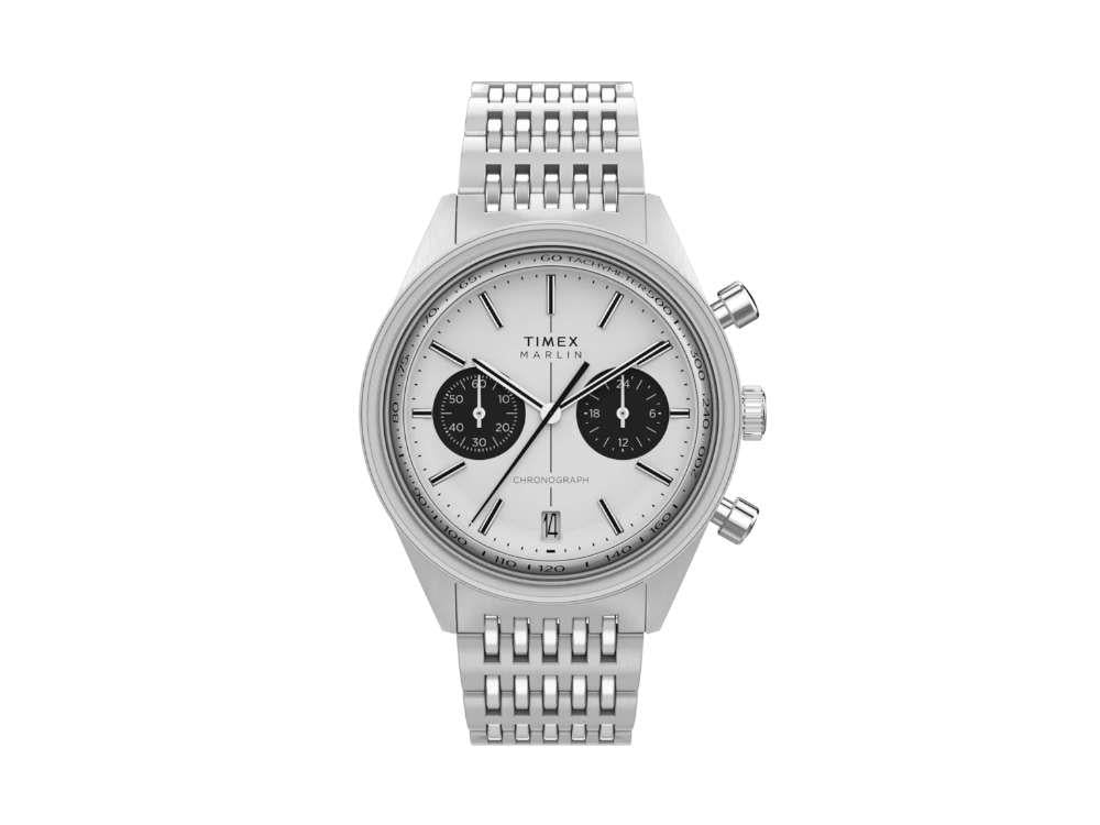 Timex Marlin Jet Quartz Watch, Silver, 40 mm, Chronograph, TW2Y24600