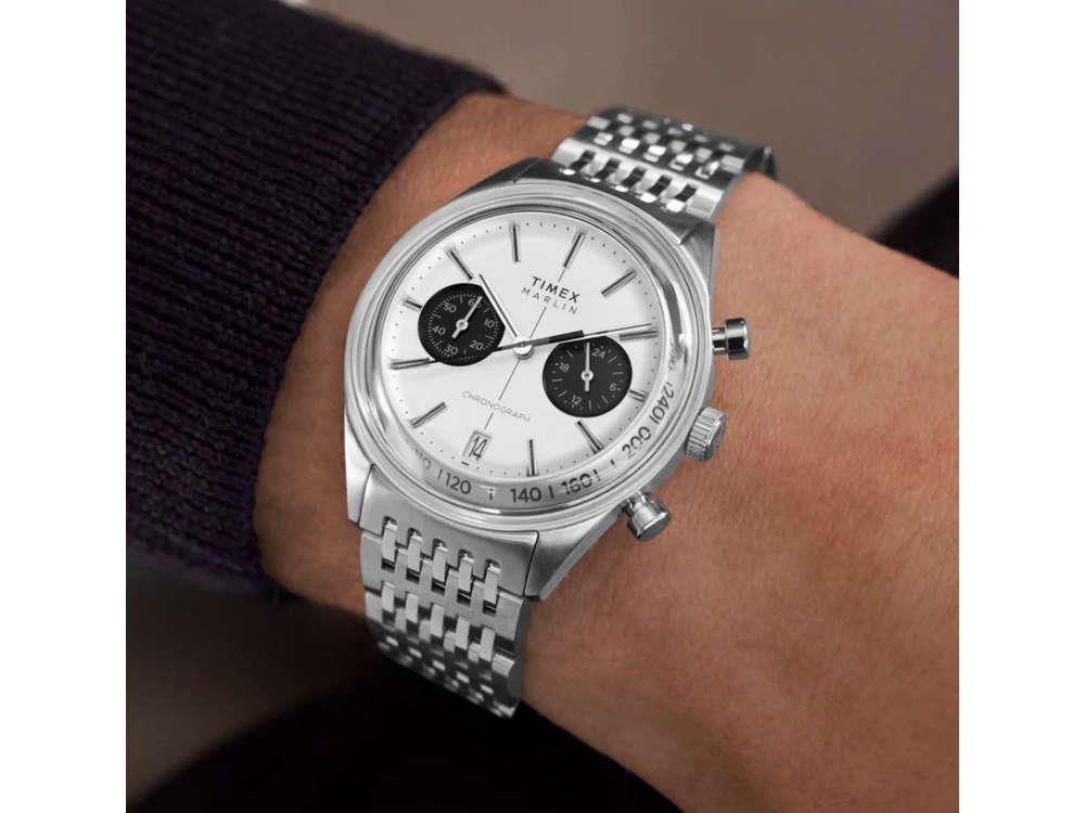 Timex Marlin Jet Quartz Watch, Silver, 40 mm, Chronograph, TW2Y24600