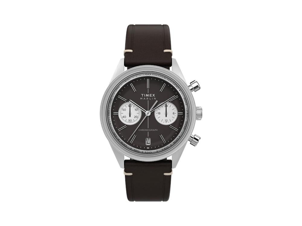Timex Marlin Quartz Watch, Recycled Steel, Brown, 40 mm, Chronograph, TW2Y24700