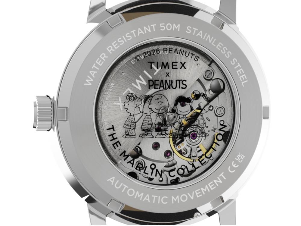 Timex Marlin Peanuts x Football/Soccer Automatic Watch, Silver, 40 mm, TW2Y53800