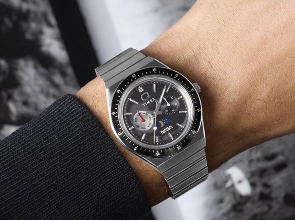 Timex Q Timex x NASA Quartz Watch, Black, 40 mm, TW2Y56700