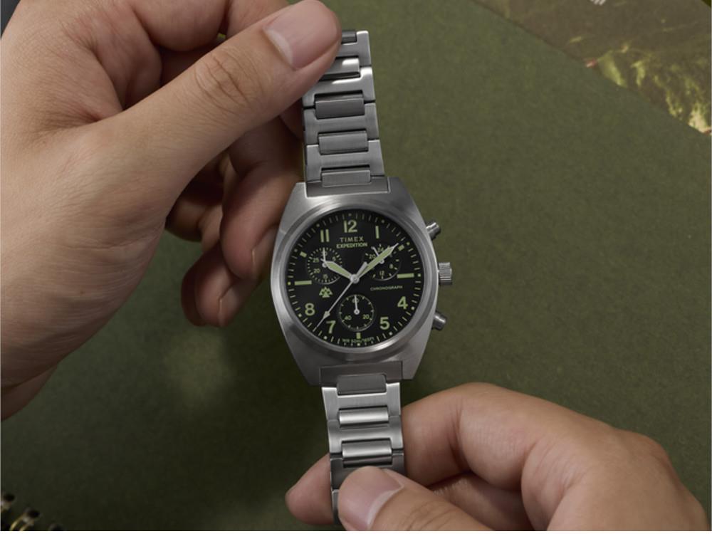 Timex Expedition Capstone Chrono Quartz Watch, Black, 41 mm, TW2Y61200