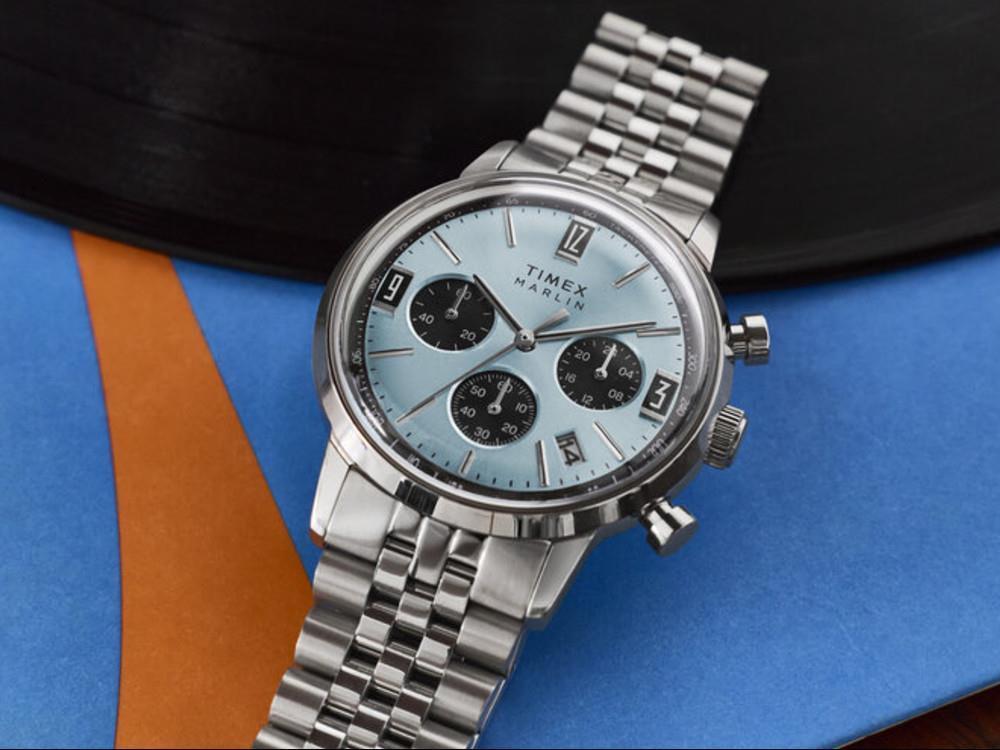 Timex Marlin Quartz Watch, Blue, 40 mm, Chronograph, TW2Y66500