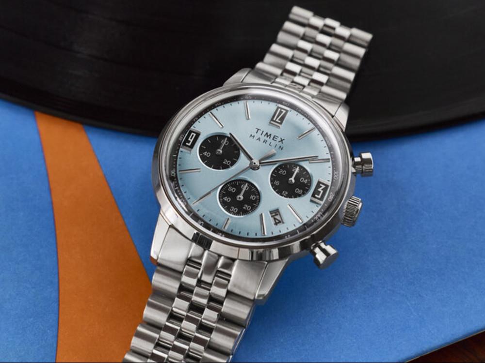 Timex Marlin Quartz Watch, Blue, 40 mm, Chronograph, TW2Y66500