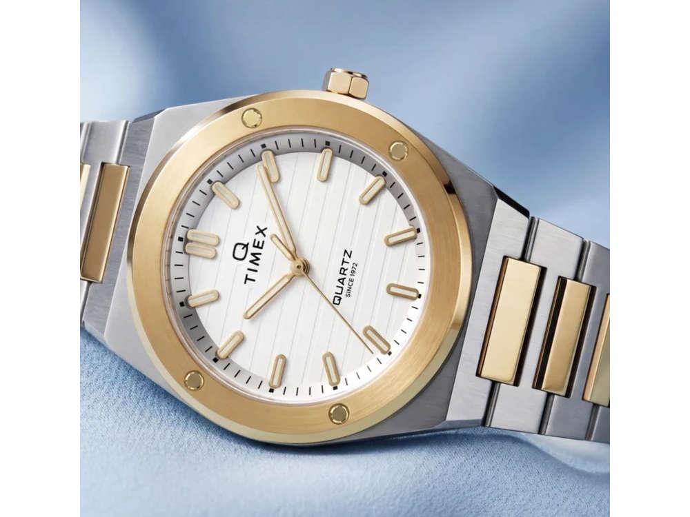 Timex Q Timex Marbella Quartz Watch, Silver, 34 mm, TW2Y81900