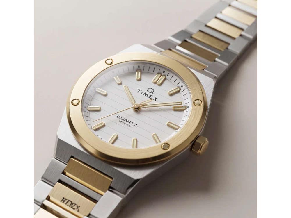 Timex Q Timex Marbella Quartz Watch, Silver, 34 mm, TW2Y81900