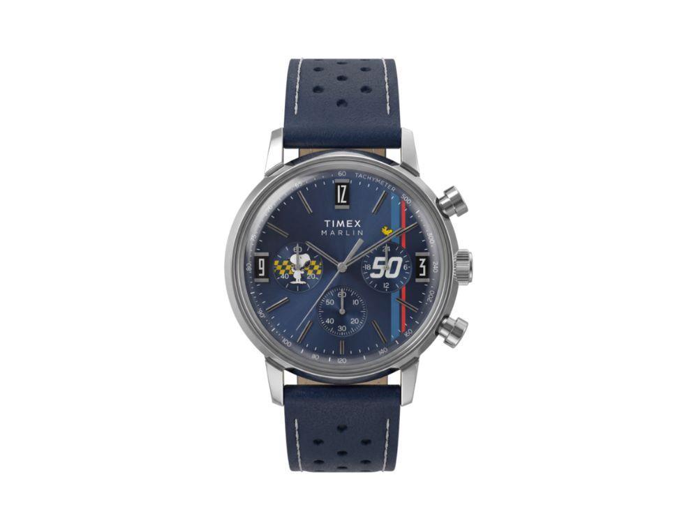 Timex Peanuts Marlin Quartz Watch, Blue, 40 mm, TW2Y85300