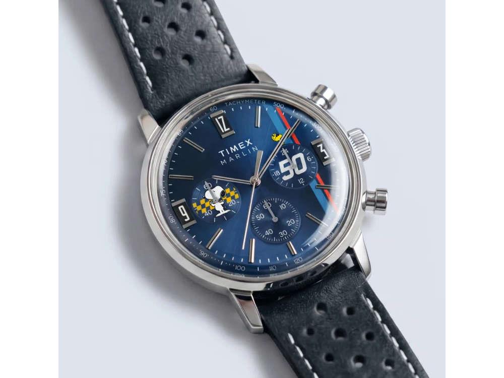 Timex Peanuts Marlin Quartz Watch, Blue, 40 mm, TW2Y85300