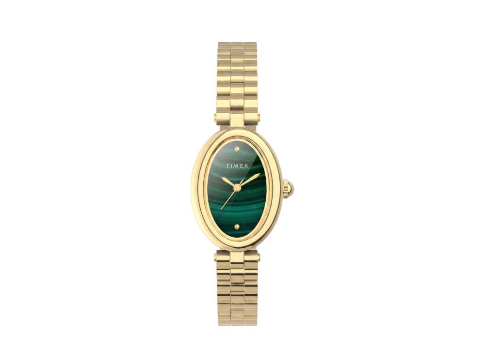 Timex Cavatina Main Line Luxe Quartz Watch, Green, 22 mm, TW2Y86100