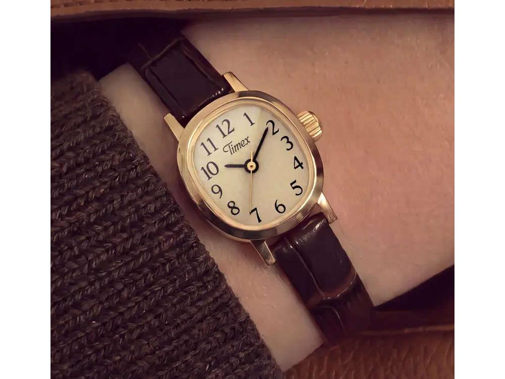 Timex Cavatina Main Line Quartz Watch, Brass, Beige, TW2Y87700