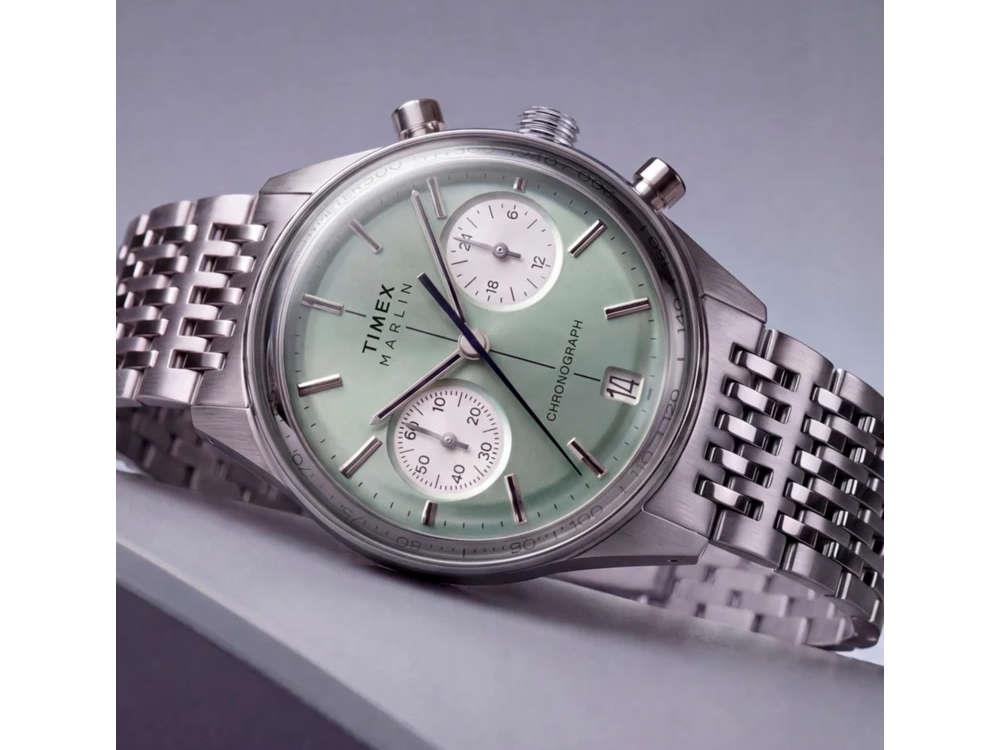 Timex Marlin Jet Quartz Watch, Green, 40 mm, Chronograph, TW2Y89800