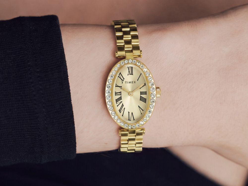 Timex Cavatina Main Line Quartz Watch, Brass, Golden, TW2Y90100