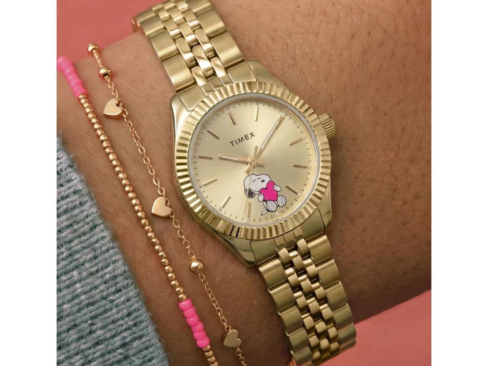 Timex Peanuts Legacy Mini Heart Hug Quartz Watch, 25 mm, TW6A07400