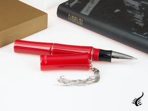 Tibaldi Bamboo Lipstick Red Rollerball pen, Resin, Red, Palladium, BMB-2226-RB