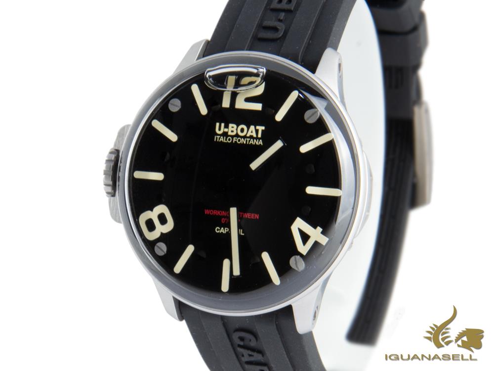 U-Boat Capsoil SS Quartz Watch, Stainless Steel 316L, Black, 45 mm, 8110/A