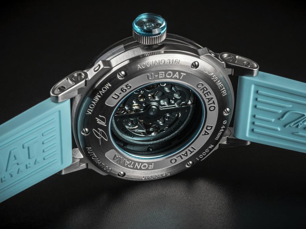 U-Boat U-65 Automatic Watch, Stainless Steel 316L, 44 mm, Turquoise, 3345