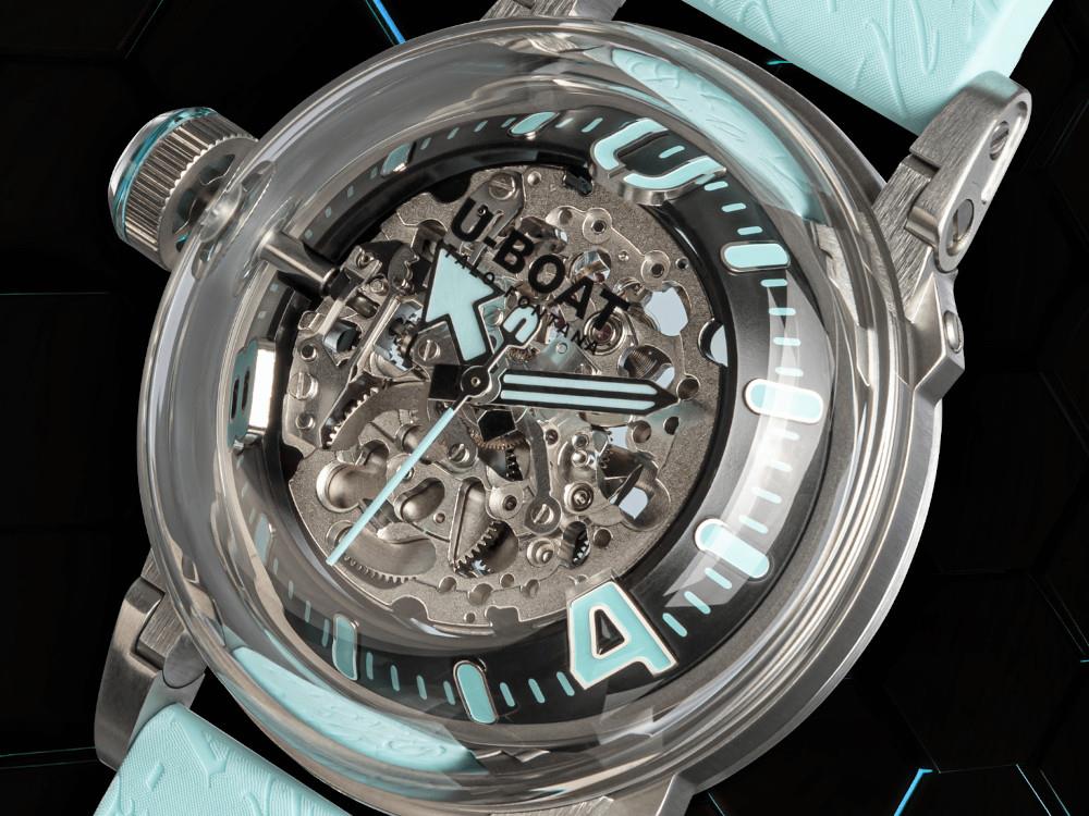U-Boat U-65 Automatic Watch, Stainless Steel 316L, 44 mm, Turquoise, 3345