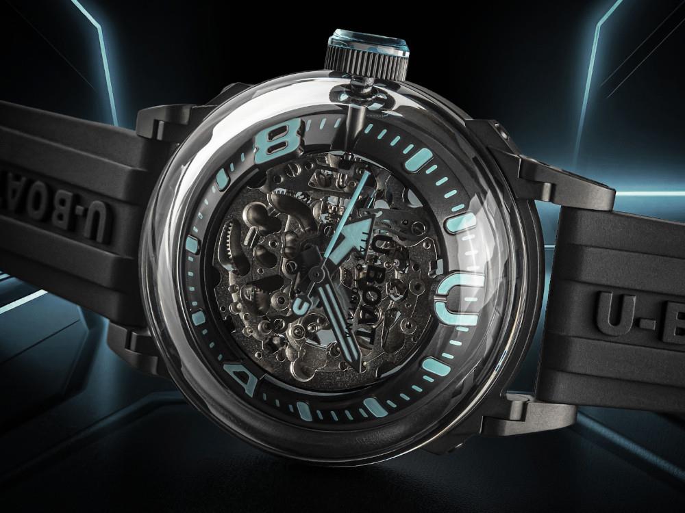 U-Boat U-65 Automatic Watch, Stainless Steel 316L, PVD, 44 mm, Turquoise, 3348