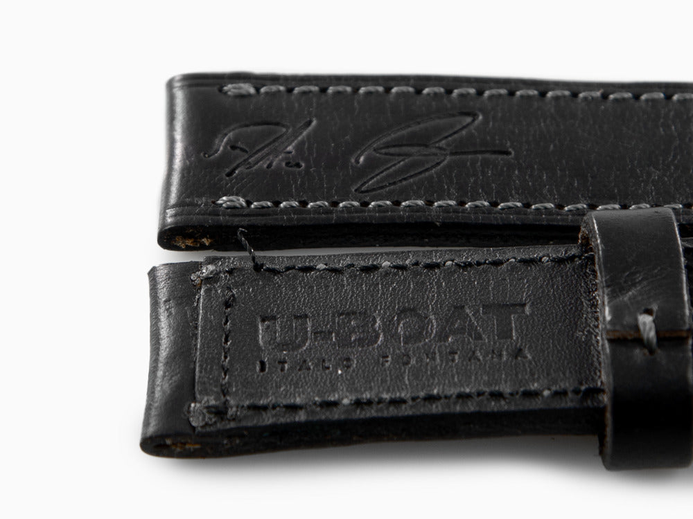 U-Boat Accesorios Strap, Calfskin Leather, Black, 22mm, 8277/Z