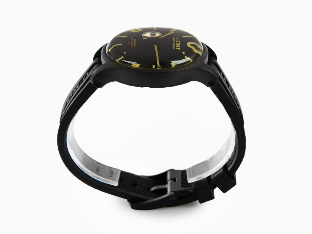 U-Boat Capsoil Darkmoon 44 IPB Quartz Watch, Black, 44 mm, Rubber, 8464/A