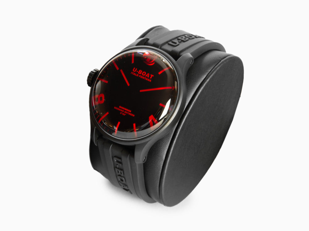 U-Boat Capsoil Darkmoon Red 44 IPB Quartz Watch, Black, 44 mm, 8466/A